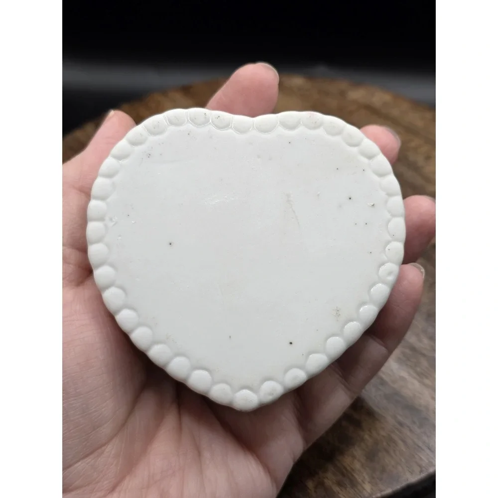 heart-shaped Pekingese Dog porcelain collectible Trinket Box